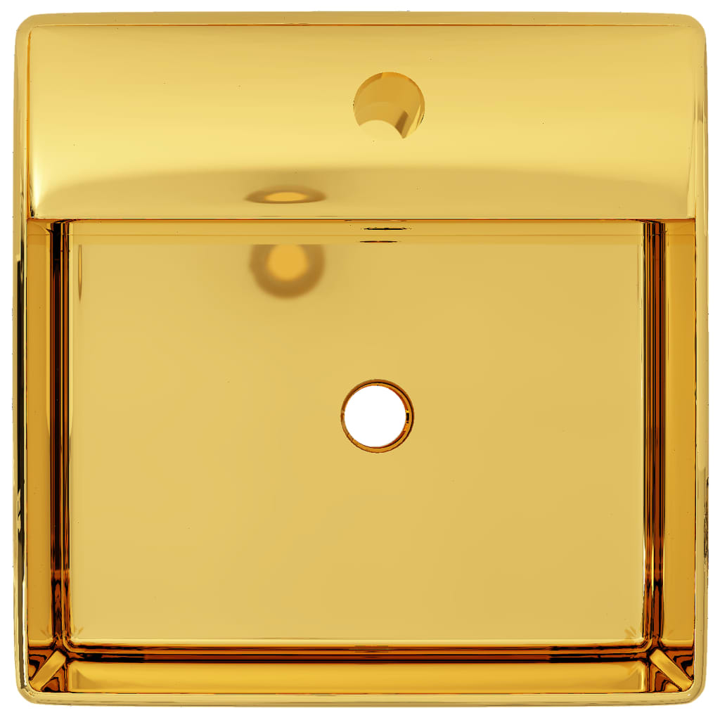 vidaXL Νιπτήρας με Οπή Υπερχείλισης Χρυσός 41 x 41 x 15 εκ. Κεραμικός