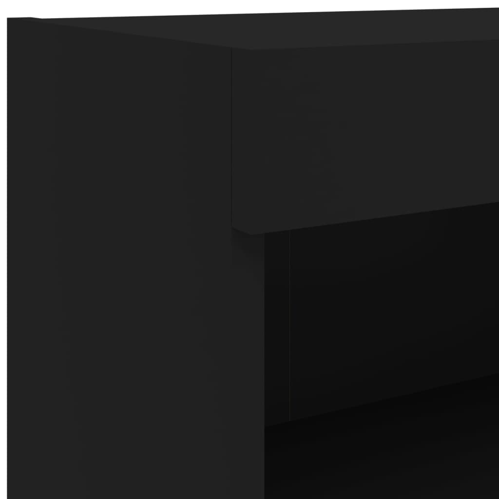 vidaXL Έπιπλα Τοίχου Τηλεόρασης 8 τεμ LED Μαύρα από Επεξεργασμένο Ξύλο