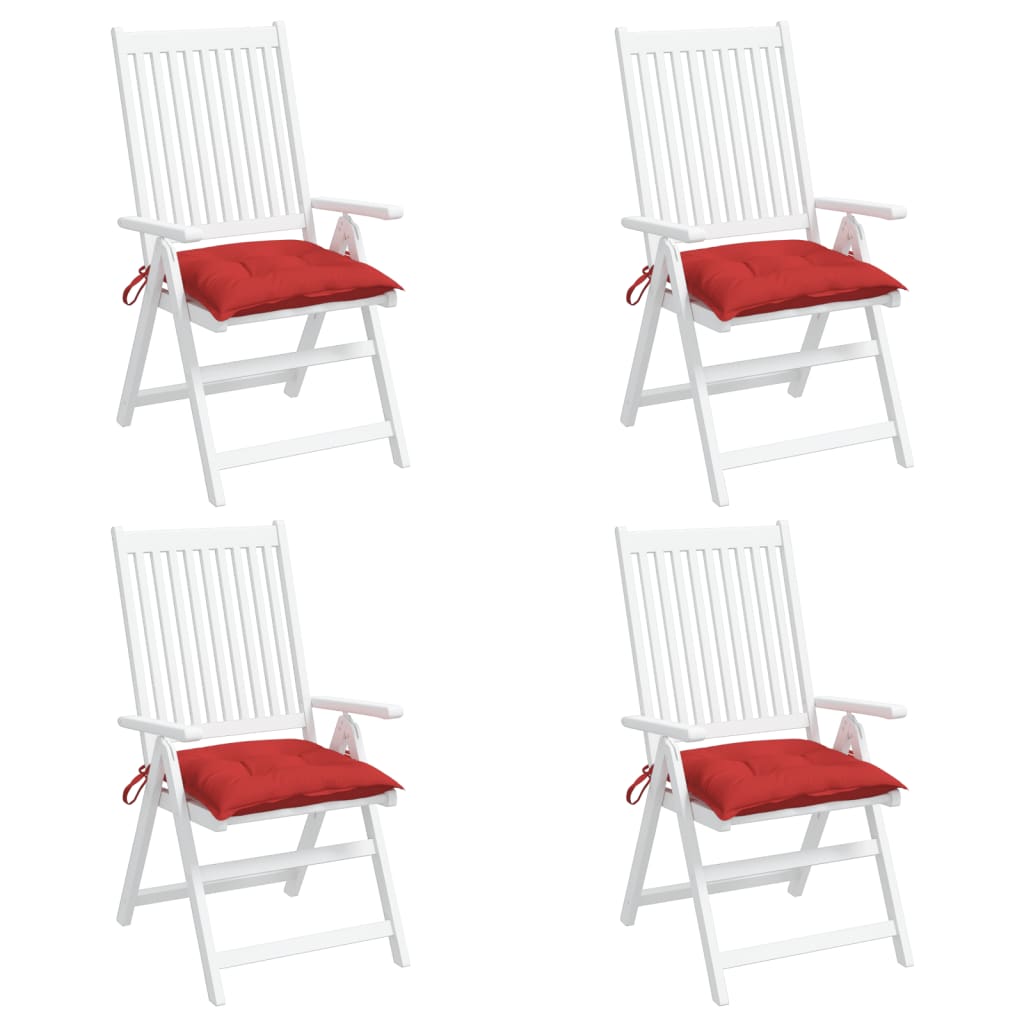 vidaXL Μαξιλάρια Καρέκλας 4 τεμ. Κόκκινα 50 x 50 x 7 εκ. Υφασμάτινα