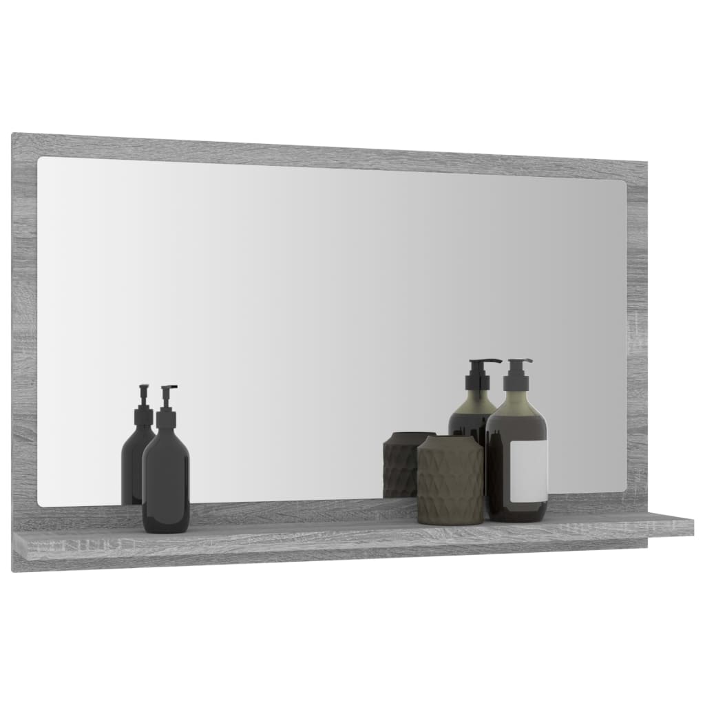 vidaXL Καθρέφτης Μπάνιου Γκρι Sonoma 60x10,5x37 εκ. Επεξεργασμένο Ξύλο