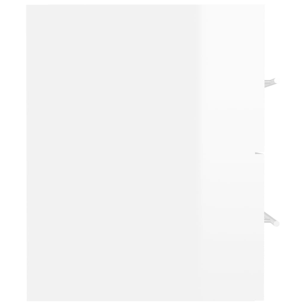 vidaXL Ντουλάπι Νιπτήρα Γυαλιστερό Λευκό 80x38,5x48 εκ. Μοριοσανίδα