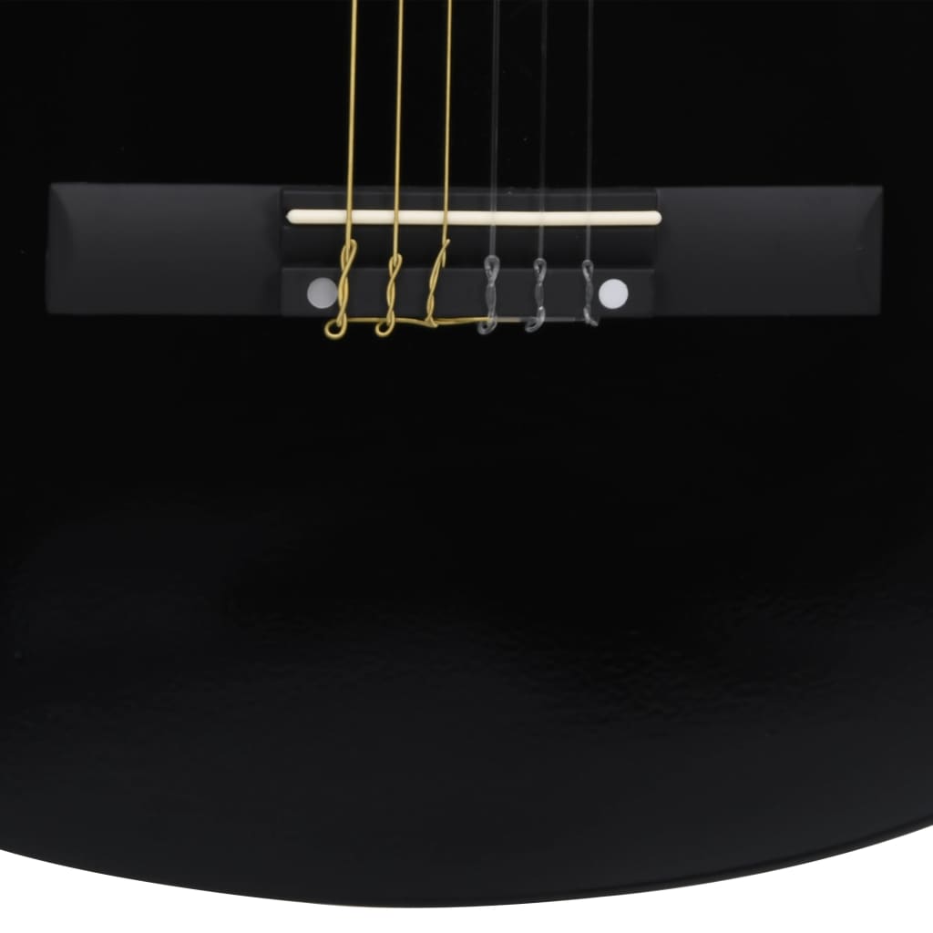 vidaXL Κιθάρα Western Classical Cutaway Σετ 12 Τεμ. 6 Χορδές Μαύρη 38"