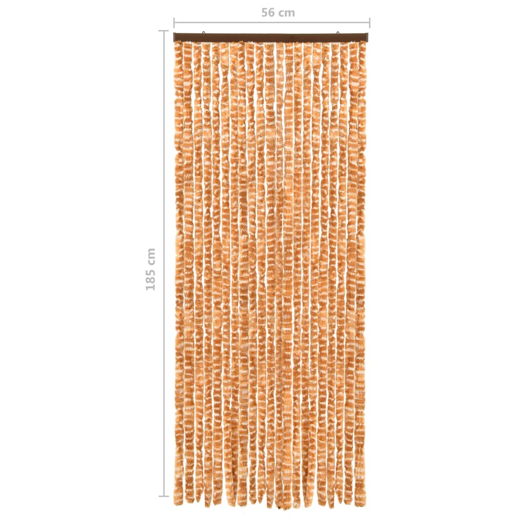 vidaXL Σήτα - Κουρτίνα Πόρτας Ώχρα / Λευκό 56 x 185 εκ. από Σενίλ