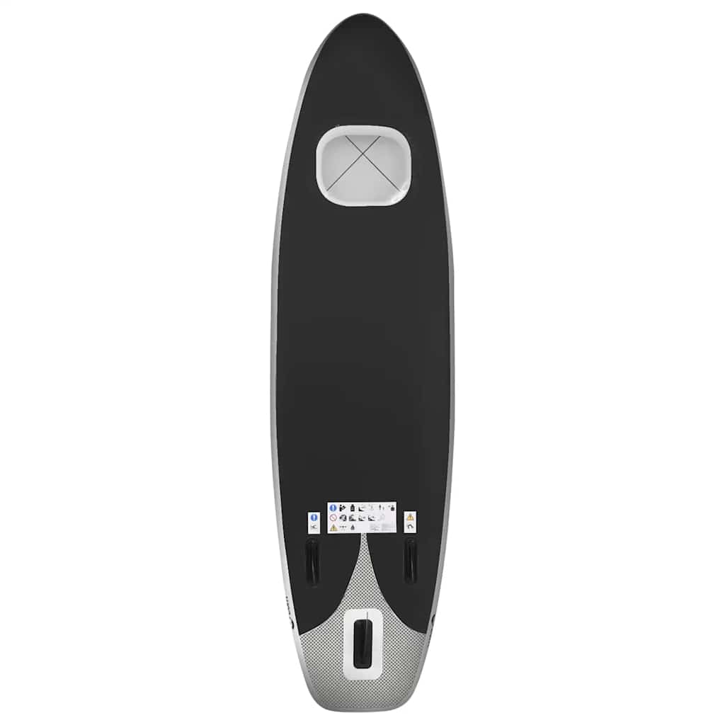 vidaXL Σανίδα SUP Φουσκωτή Σετ Μαύρη 300 x 76 x 10 εκ.