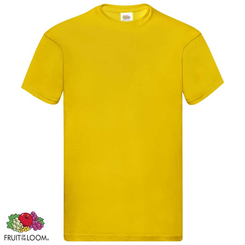 Fruit of the Loom T-shirt Original 5 τεμ. Κίτρινα M Βαμβακερά