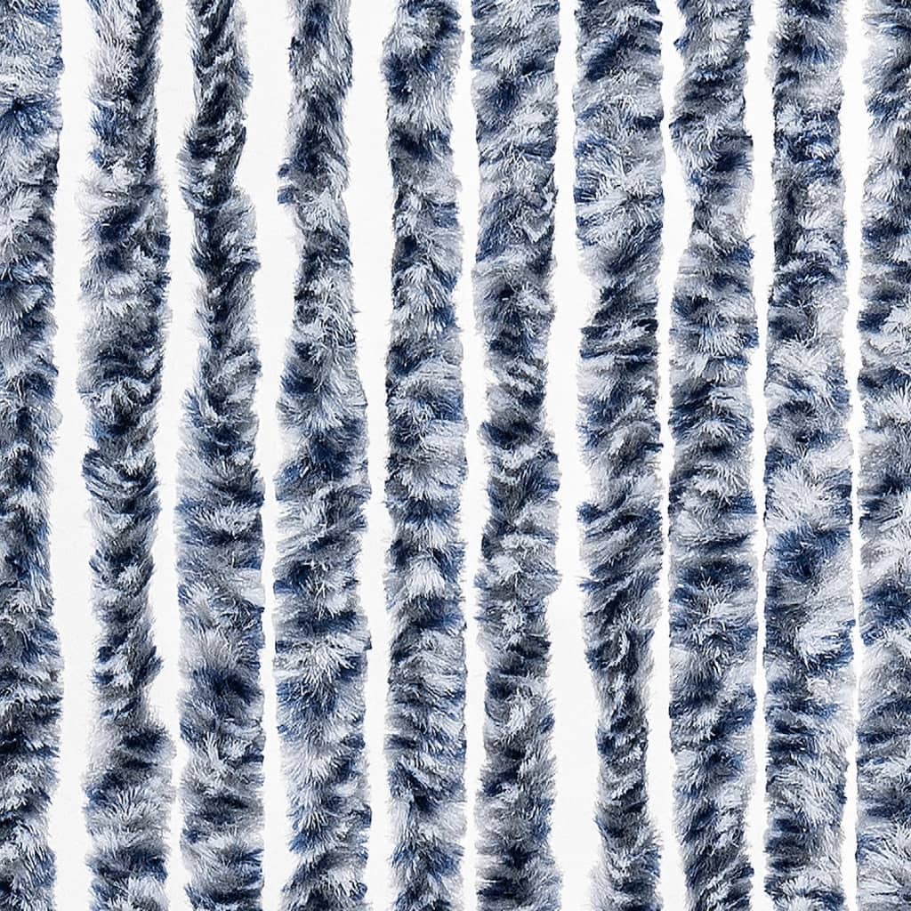 vidaXL Σήτα - Κουρτίνα Πόρτας Μπλε/Λευκό/Ασημί 100 x 220 εκ. από Σενίλ