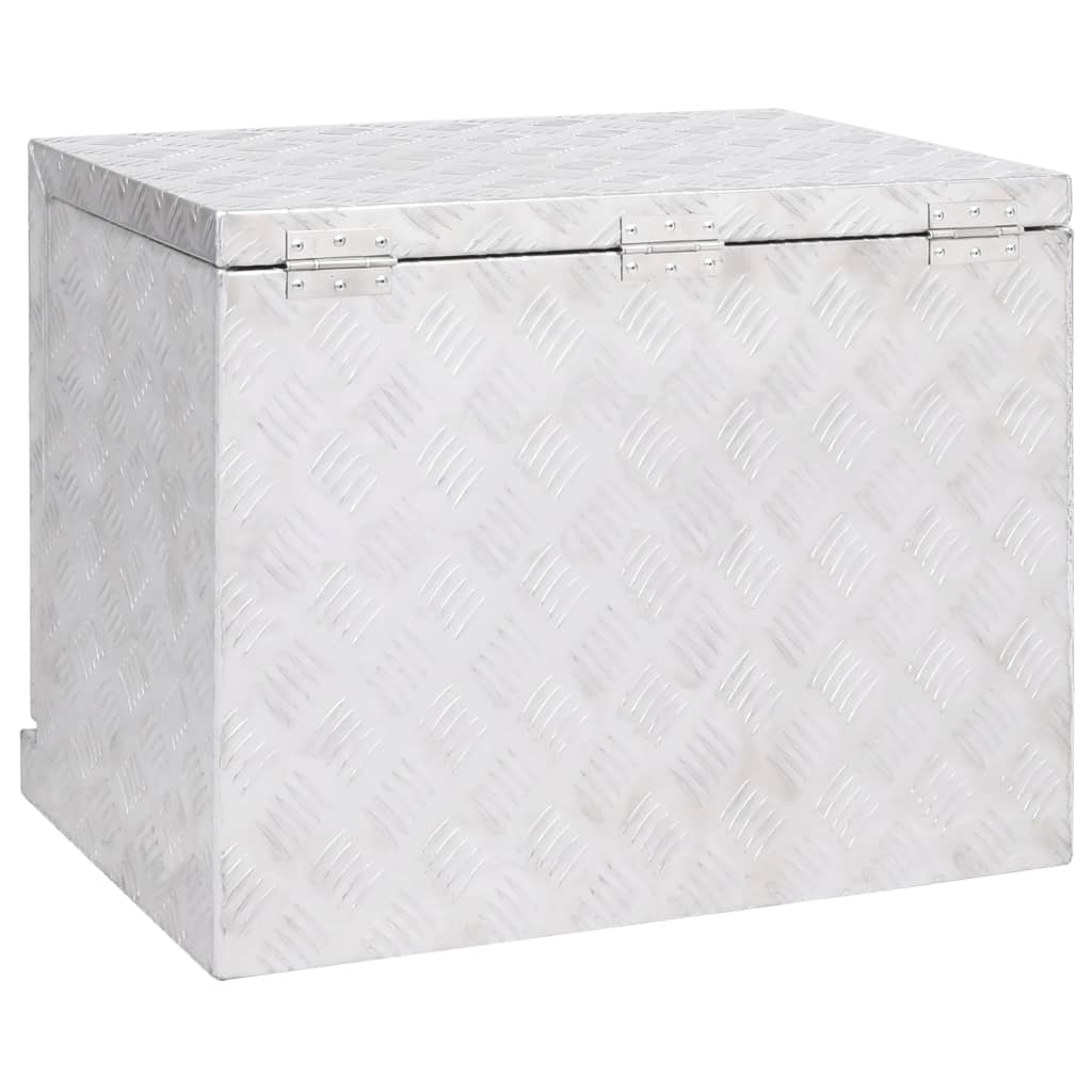 vidaXL Κουτί Αποθήκευσης Ασημί 62 x 40 x 50 εκ. Αλουμινίου