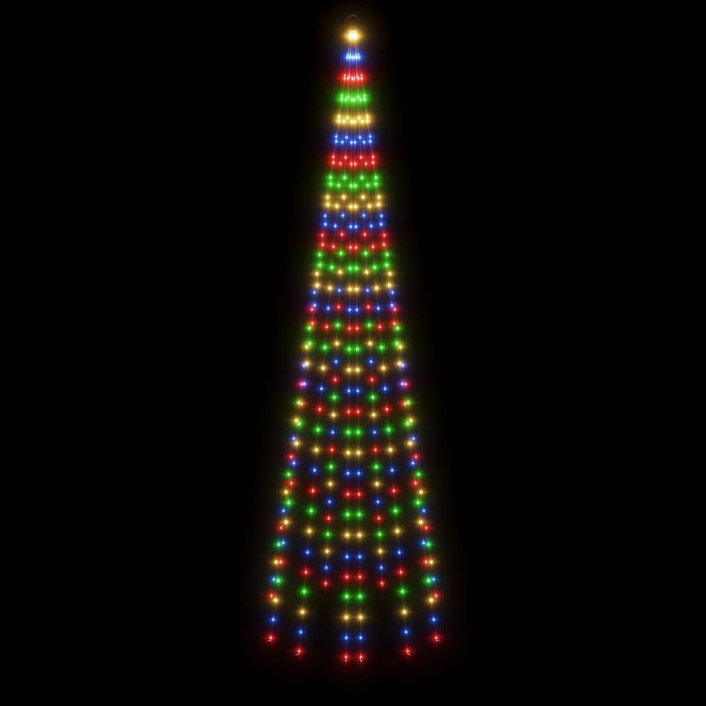 vidaXL Χριστουγεν. Δέντρο για Ιστό Σημαίας 310 LED Πολύχρωμο 300 εκ.
