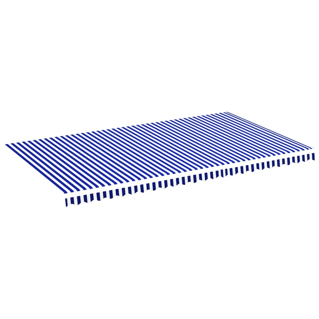 vidaXL Τεντόπανο Ανταλλακτικό Μπλε / Λευκό 6 x 3,5 μ.