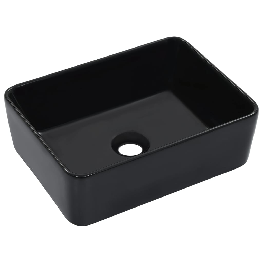 vidaXL Νιπτήρας Μαύρος 40 x 30 x 13 εκ. Κεραμικός