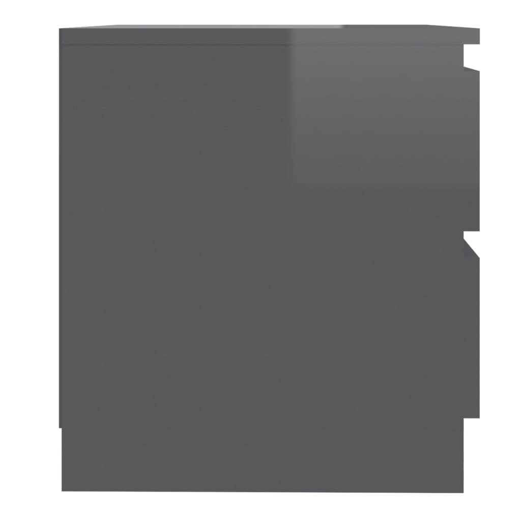vidaXL Κομοδίνα 2 τεμ. Γυαλιστερό Γκρι 50x39x43,5 εκ. από Μοριοσανίδα