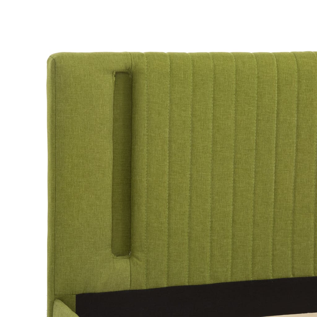 vidaXL Πλαίσιο Κρεβατιού με LED Πράσινο 160 x 200 εκ. Υφασμάτινο