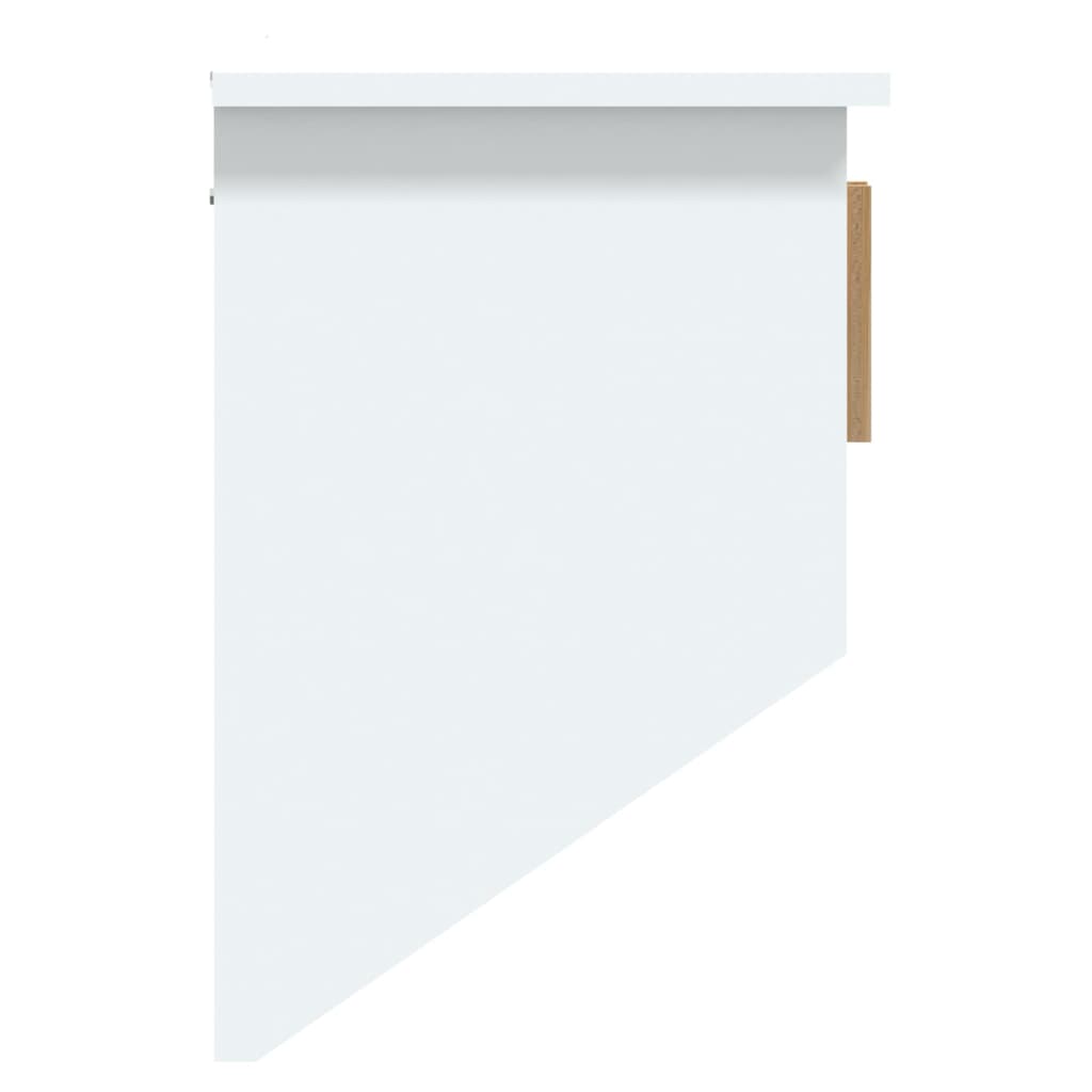 VIdaXL Ντουλάπι Τοίχου με Γάντζους Λευκό 80x24x35,5 εκ. Επεξ. Ξύλο