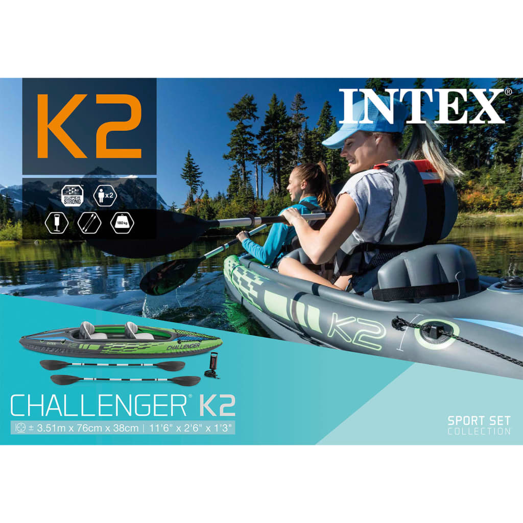 Intex Καγιάκ Φουσκωτό Challenger K2 351 x 76 x 38 εκ. 68306NP