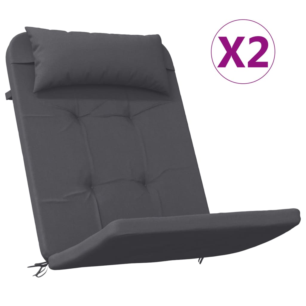 vidaXL Μαξιλάρια Καρέκλας Adirondack 2 τεμ. Ανθρακί από Ύφασμα Oxford