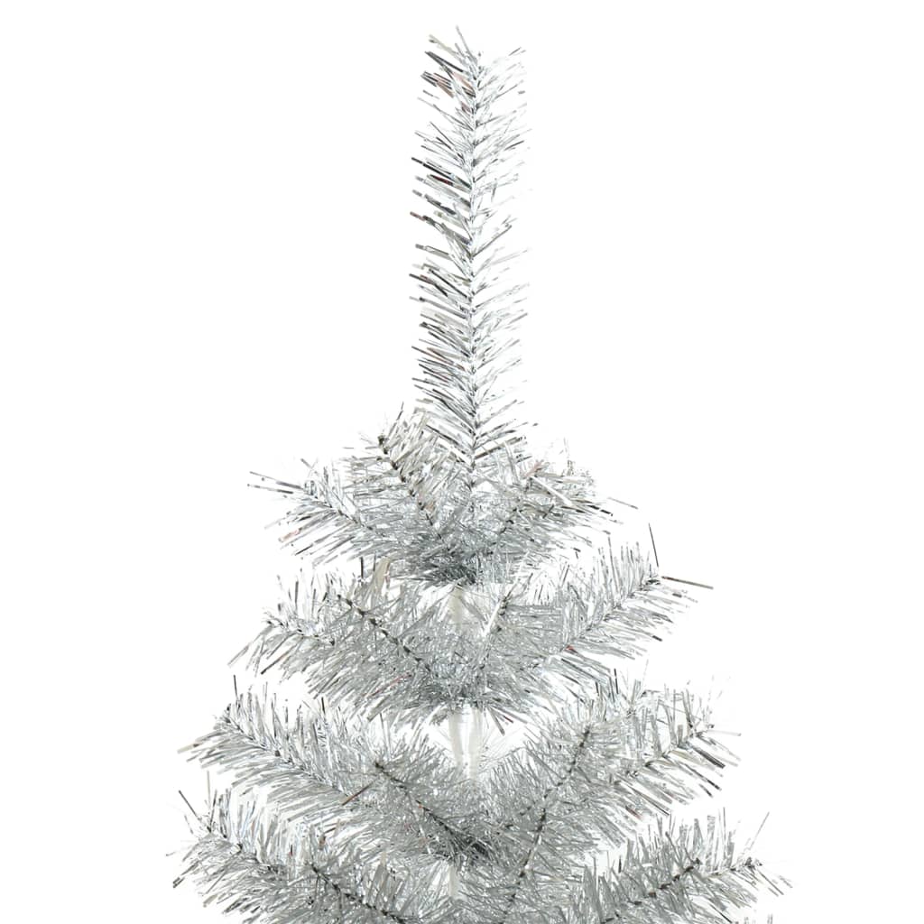 vidaXL Χριστουγεννιάτικο Δέντρο Τεχνητό με Βάση Ασημί 120 εκ. PET