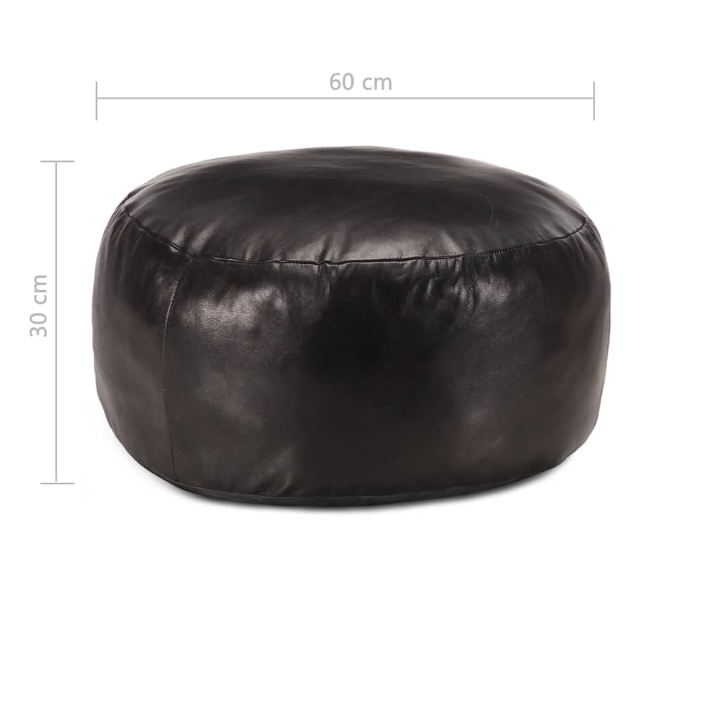 vidaXL Πουφ Μαύρο 60 x 30 εκ. από Γνήσιο Δέρμα Κατσίκας