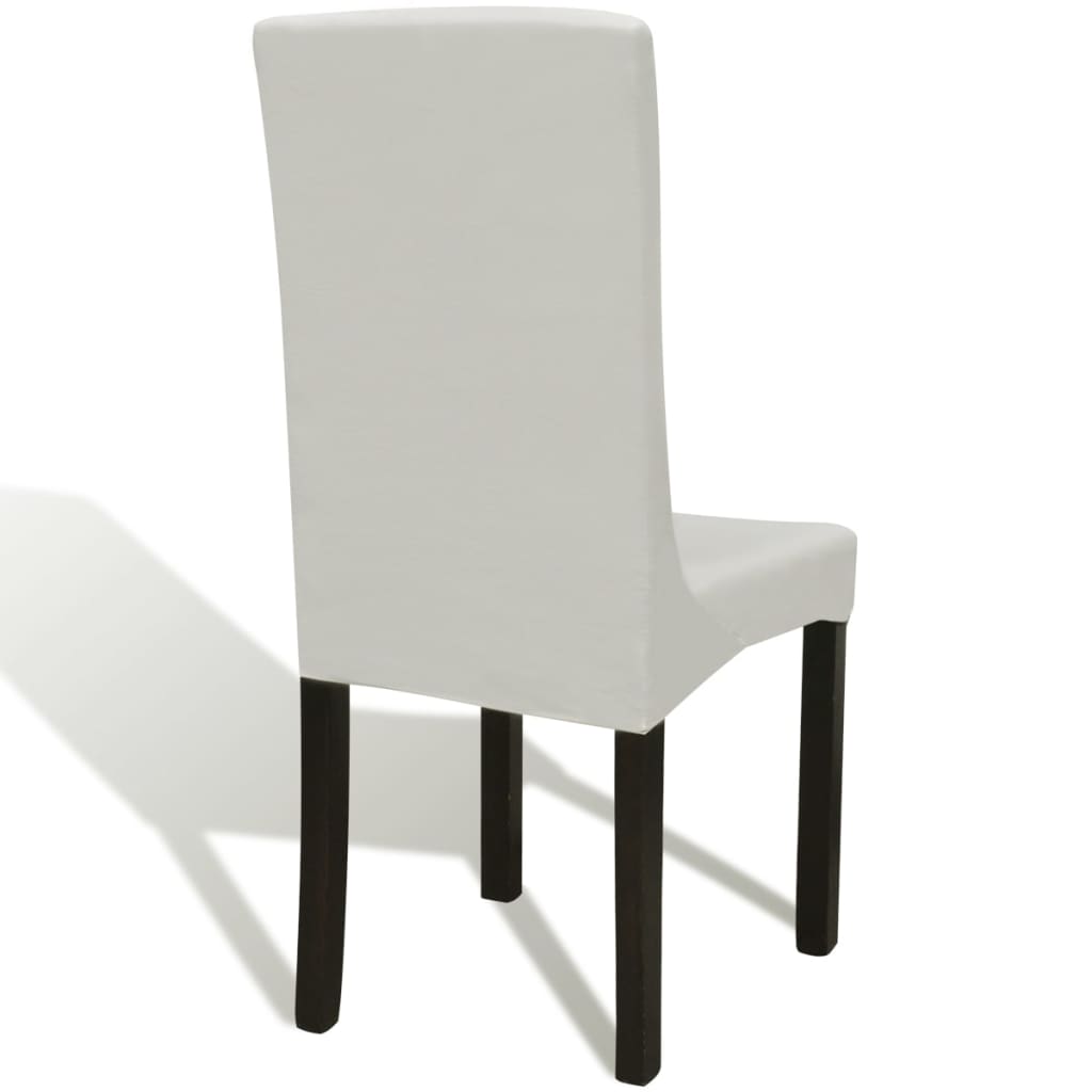 vidaXL Κάλυμμα Καρέκλας Ελαστικό Ίσιο 4 τεμ. Κρεμ