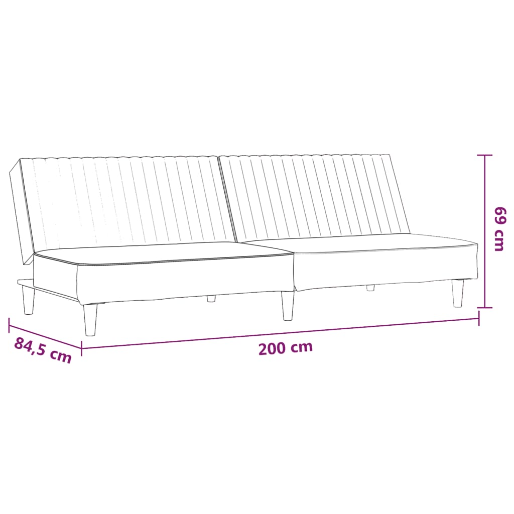 vidaXL Καναπές Κρεβάτι Διθέσιος Κρεμ από Συνθετικό Δέρμα