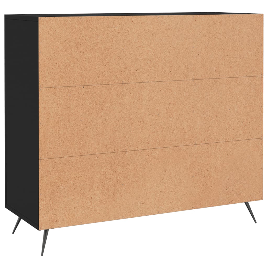 vidaXL Ντουλάπι Μαύρο 90 x 34 x 80 εκ. από Επεξεργασμένο Ξύλο