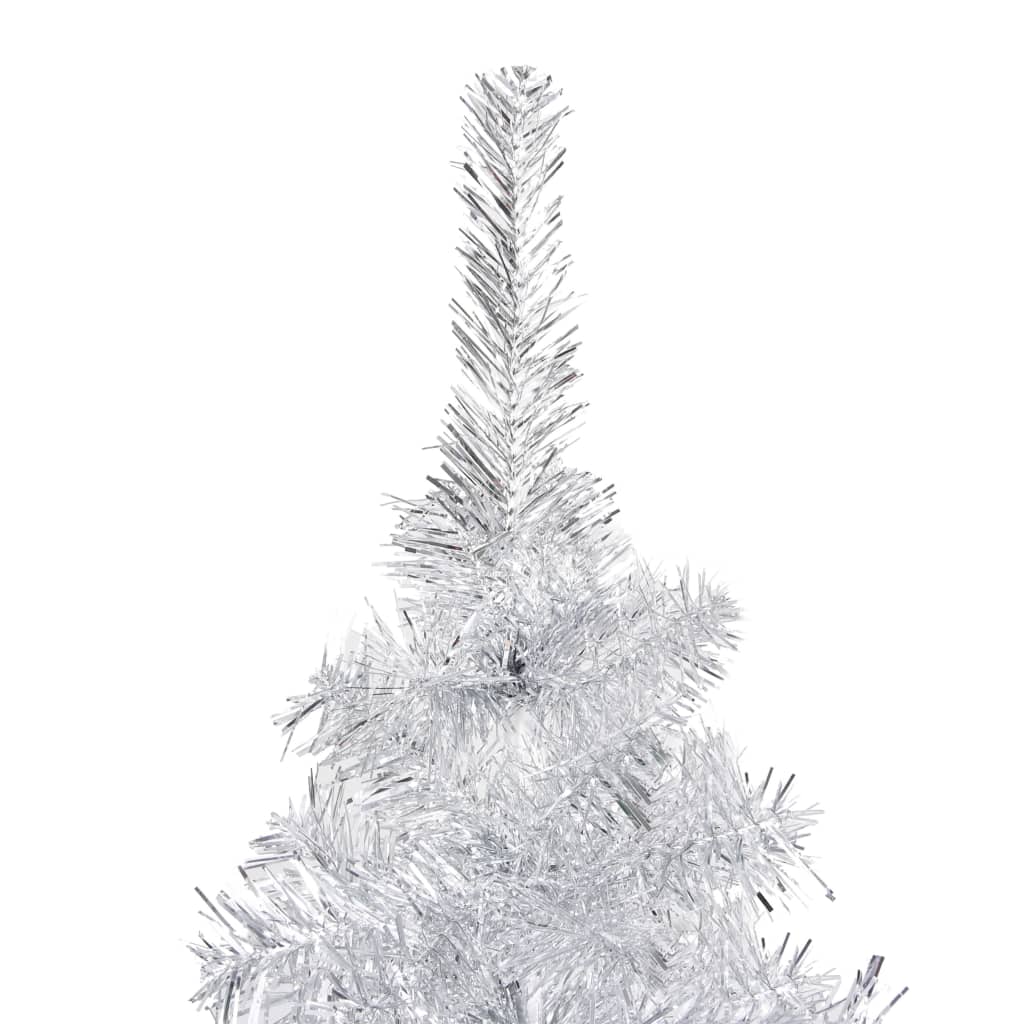 vidaXL Χριστουγεν Δέντρο Προφωτισμένο Τεχνητό Μπάλες Ασημί 150εκ PVC