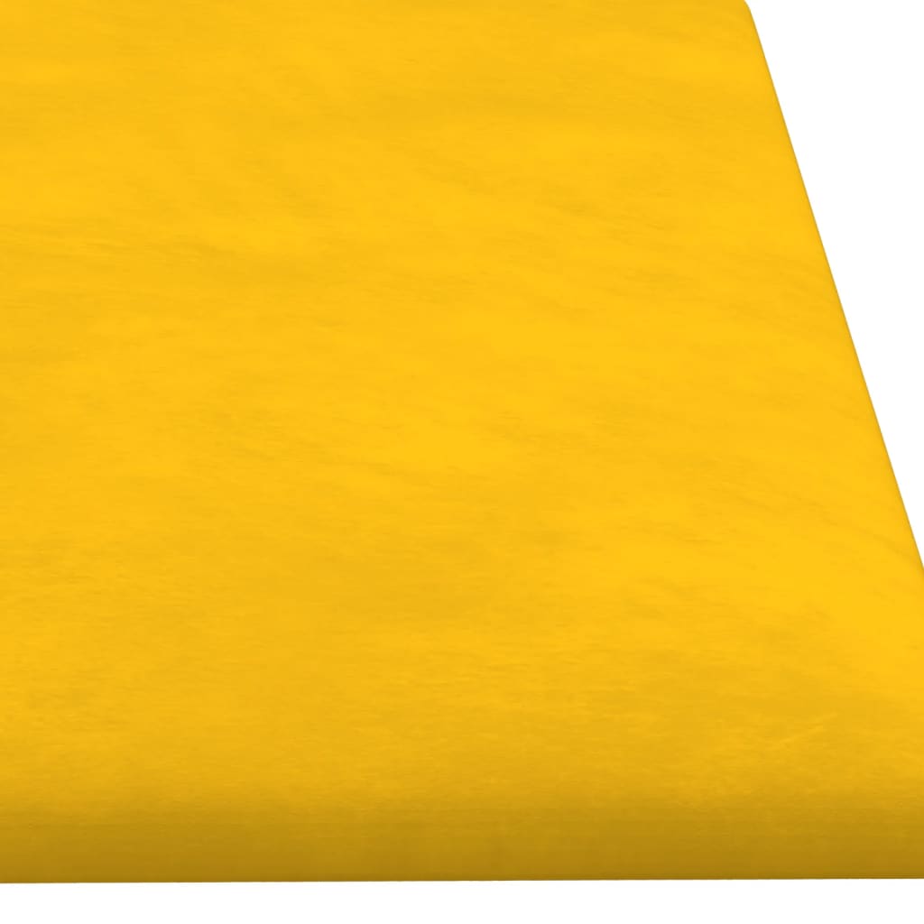 vidaXL Πάνελ Τοίχου 12 τεμ. Κίτρινα 60 x 15 εκ. 1,08 μ² Βελούδινα