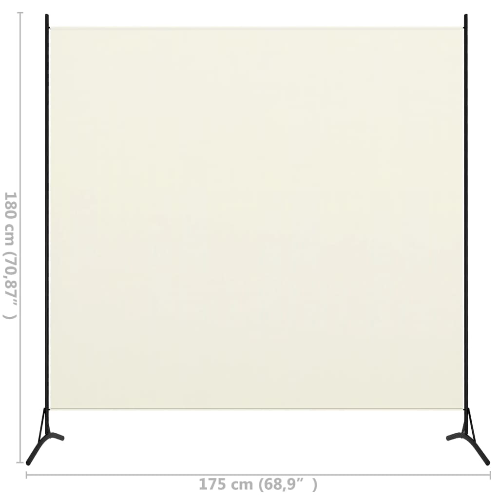 vidaXL Διαχωριστικό Δωματίου με 1 Πάνελ Λευκό Κρεμ 175 x 180 εκ.