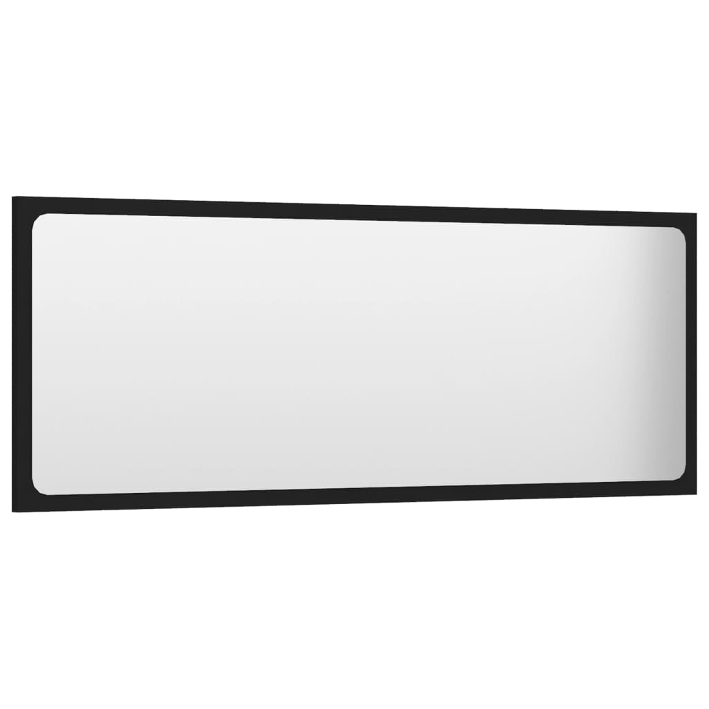 vidaXL Καθρέφτης Μπάνιου Μαύρος 100 x 1,5 x 37 εκ. από Μοριοσανίδα