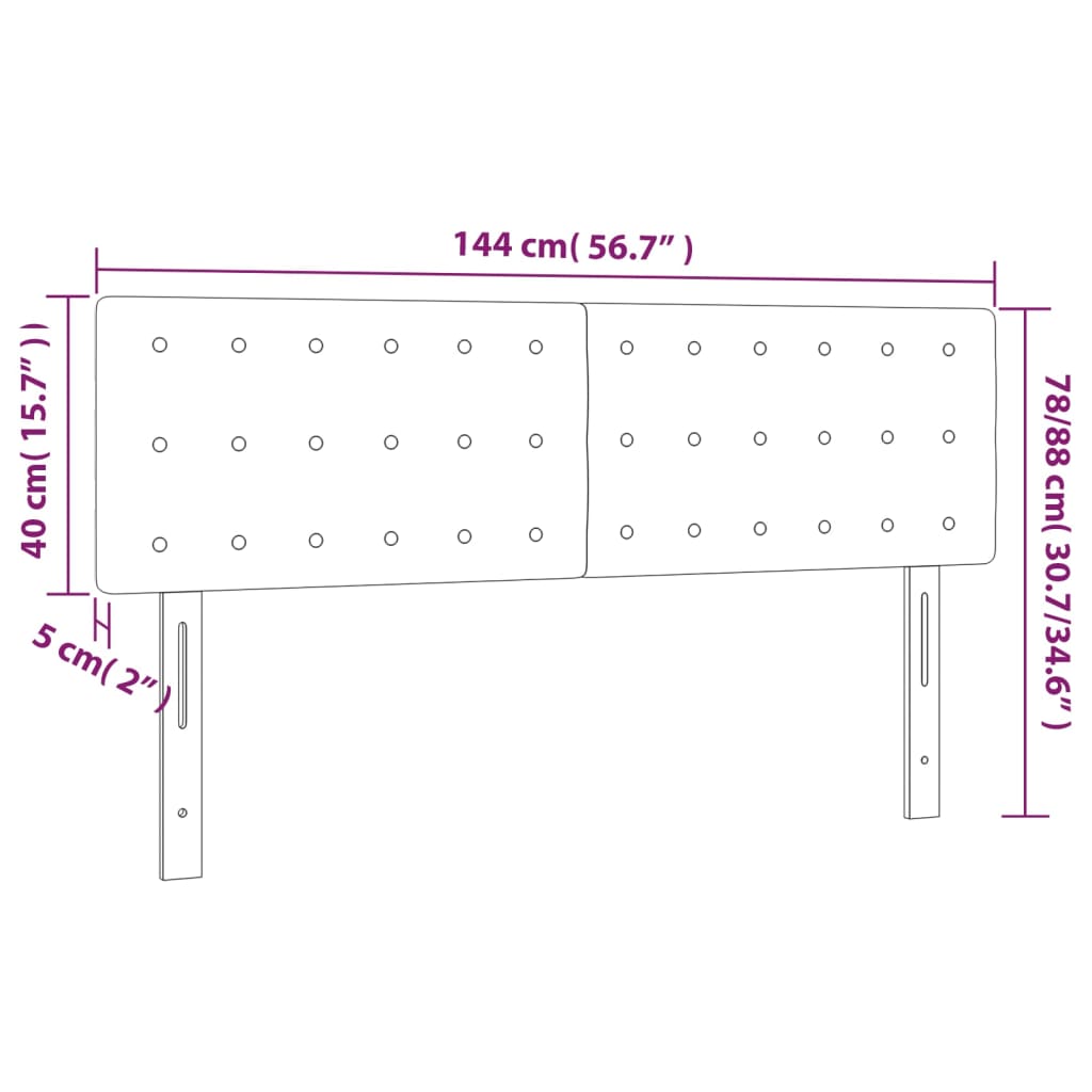 vidaXL Κεφαλάρια Κρεβατιού 2 τεμ. Καπουτσίνο 72x5x78/88 εκ. Συνθ.Δέρμα