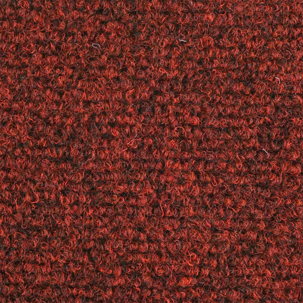 vidaXL Πατάκια Σκάλας Αυτοκόλ. 5 τεμ. Κόκκινα 56x17x3 εκ. Βελονιασμένα