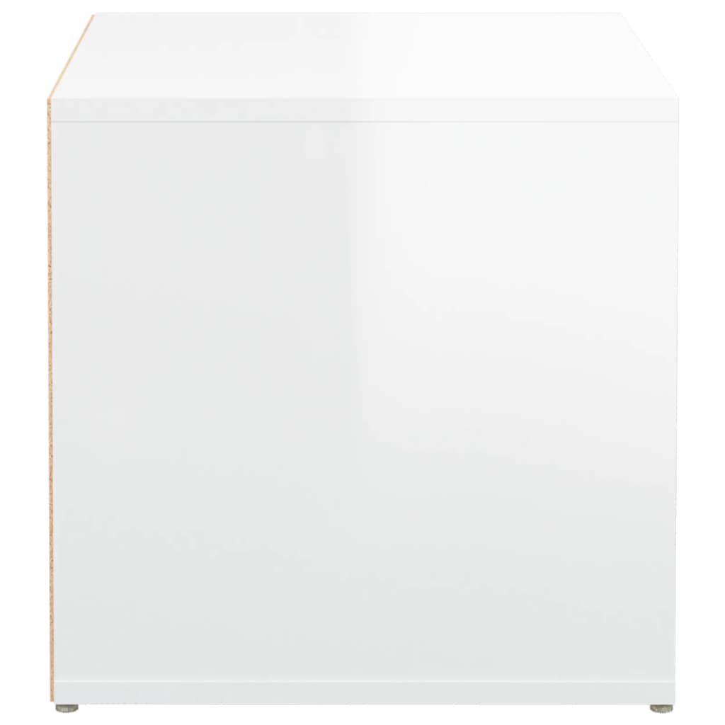 vidaXL Κουτί με Συρτάρι Γυαλ. Λευκό 40,5x40x40εκ. Επεξεργασμένο Ξύλο