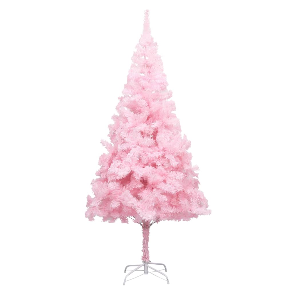 vidaXL Χριστουγεννιάτικο Δέντρο Τεχνητό Μισό Με Βάση Ροζ 240 εκ. PVC