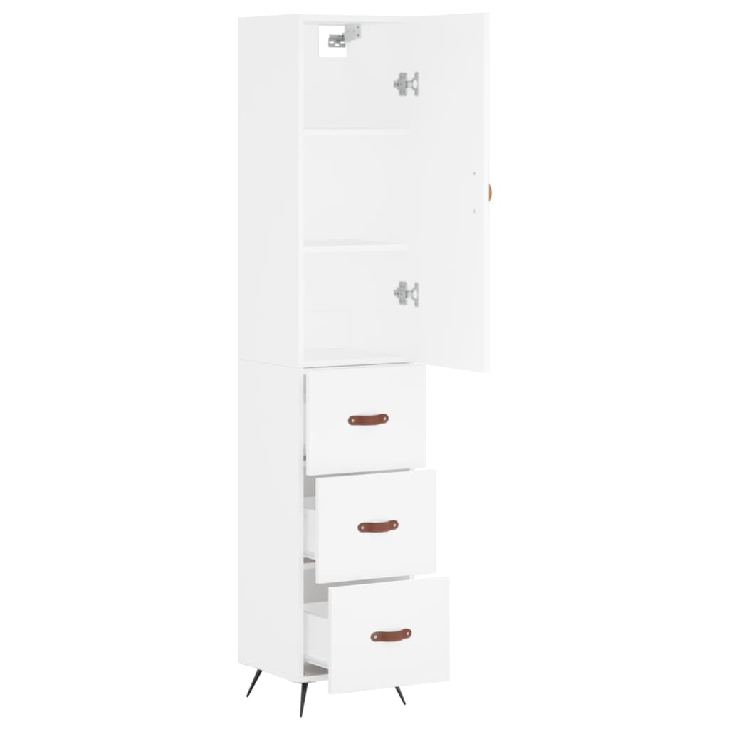 vidaXL Ντουλάπι Λευκό 34,5 x 34 x 180 εκ. από Επεξεργασμένο Ξύλο