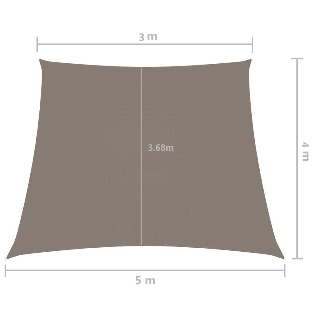 vidaXL Πανί Σκίασης Τρίγωνο Taupe 3/5x4 μ. από Ύφασμα Oxford