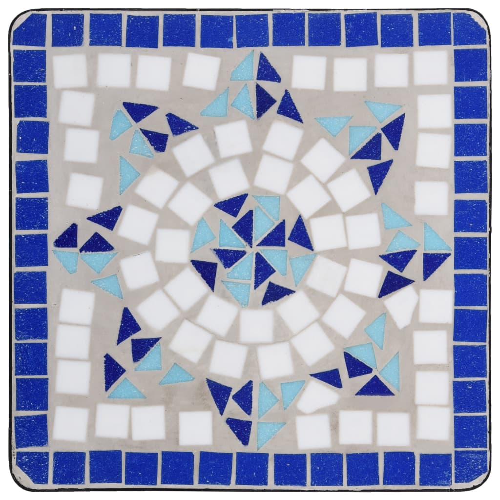 vidaXL Τραπέζι Βοηθητικό «Μωσαϊκό» Μπλε /Λευκό Κεραμικό