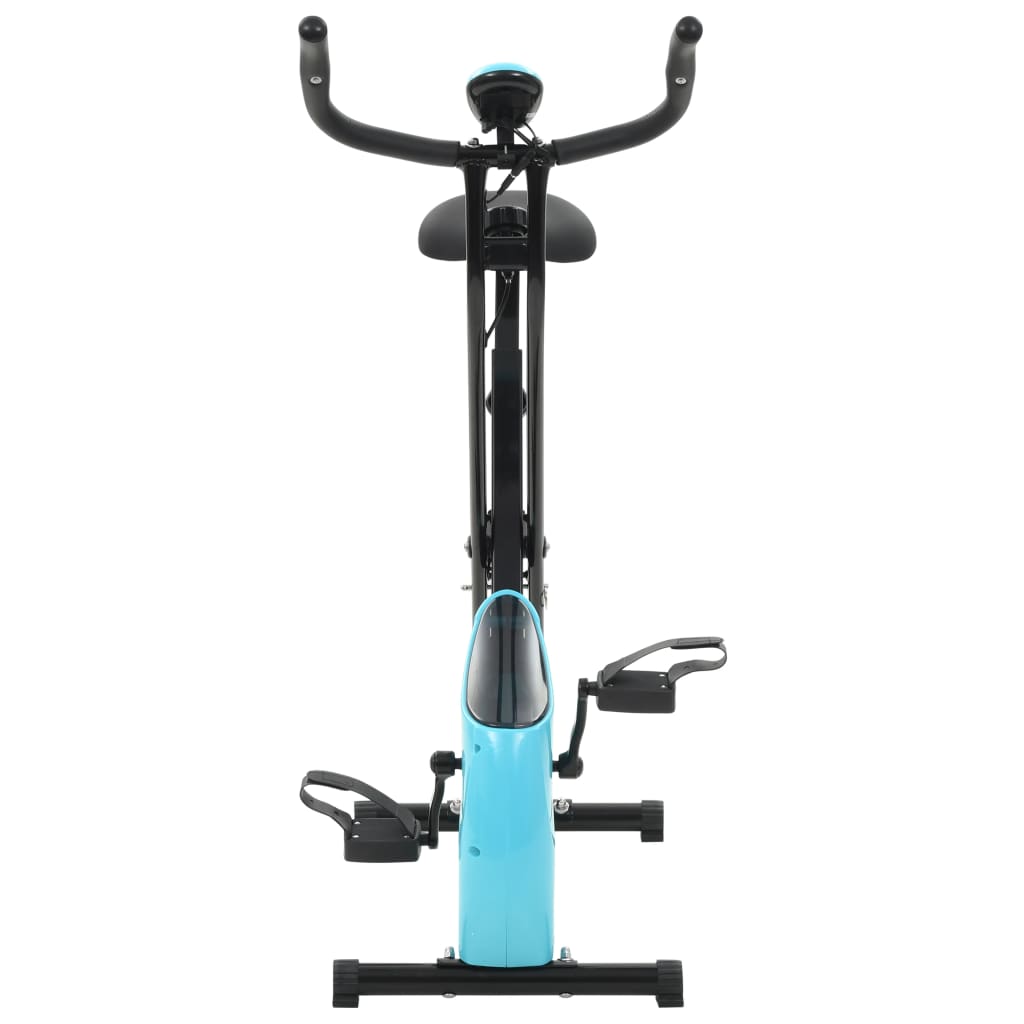 vidaXL Ποδήλατο Γυμναστικής X-Bike Μαγνητικό Μαύρο/Μπλε Μέτρηση Παλμών