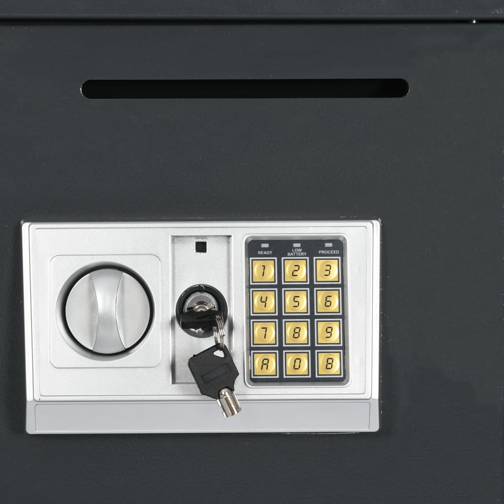 vidaXL Χρηματοκιβώτιο Ψηφιακό με Δύο Πόρτες Σκούρο Γκρι 35x31x80 εκ.