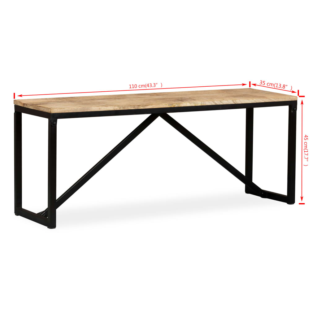 vidaXL Πάγκος 110 x 35 x 45 εκ. από Μασίφ Ξύλο Μάνγκο