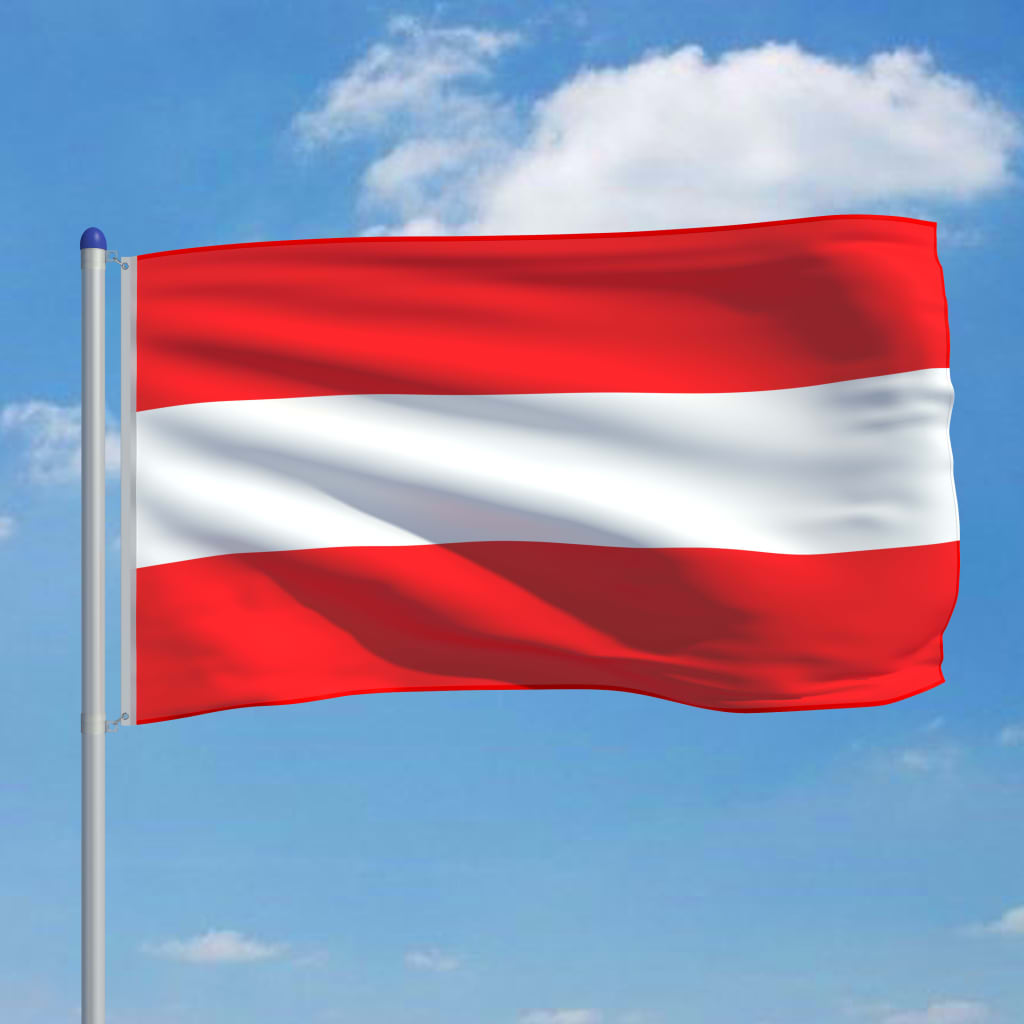 vidaXL Σημαία Αυστρίας 6 μ. με Ιστό Αλουμινίου