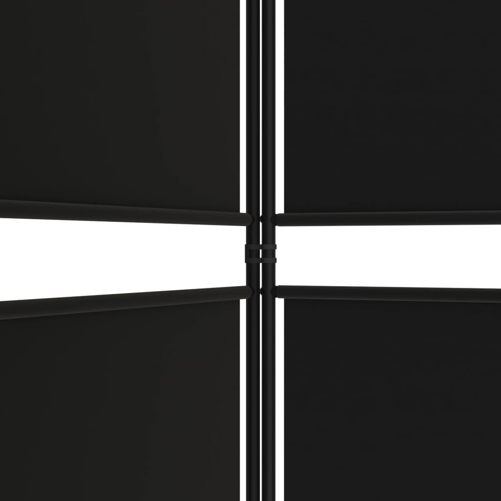 vidaXL Διαχωριστικό Δωματίου με 4 Πάνελ Μαύρο 200x180 εκ. από Ύφασμα