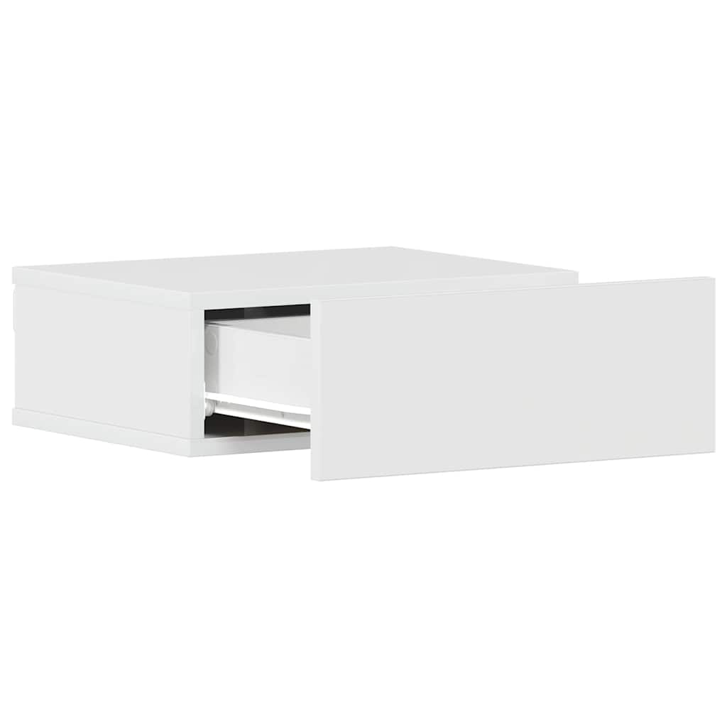 vidaXL Κομοδίνο Κρεμαστό Γυαλιστερό Λευκό 40x30x15 εκ. Μοριοσανίδα