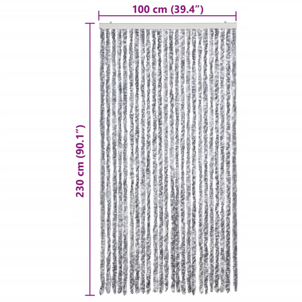 vidaXL Σήτα Εντόμων Λευκή / Γκρι 100 x 230 εκ. από Σενίλ