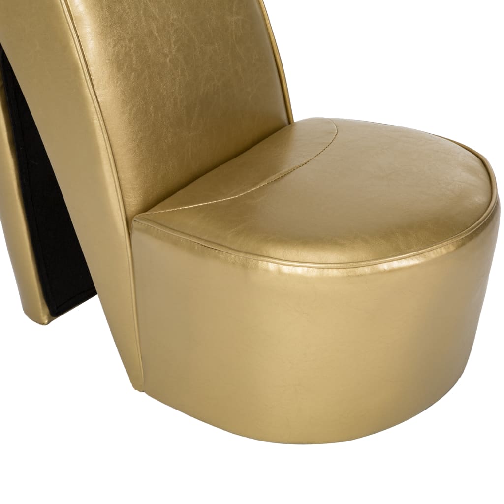 vidaXL Κάθισμα Γόβα Χρυσό από Συνθετικό Δέρμα