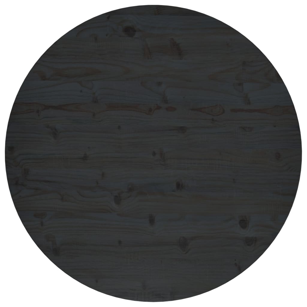 vidaXL Επιφάνεια Τραπεζιού Μαύρη Ø90 x 2,5 εκ. από Μασίφ Ξύλο Πεύκου
