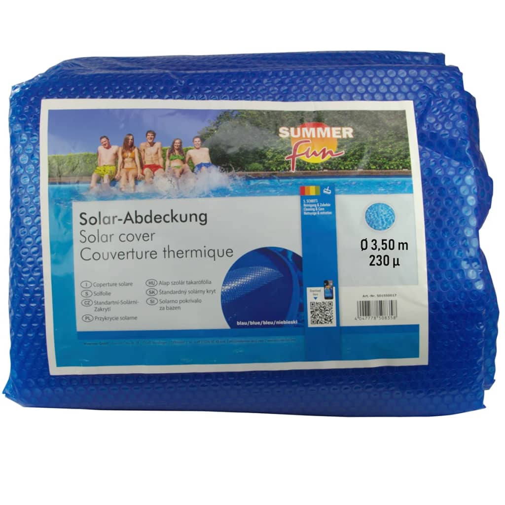 Summer Fun Κάλυμμα Πισίνας Καλοκαιρινό Ηλιακό Στρογγυλό Μπλε 350 εκ PE