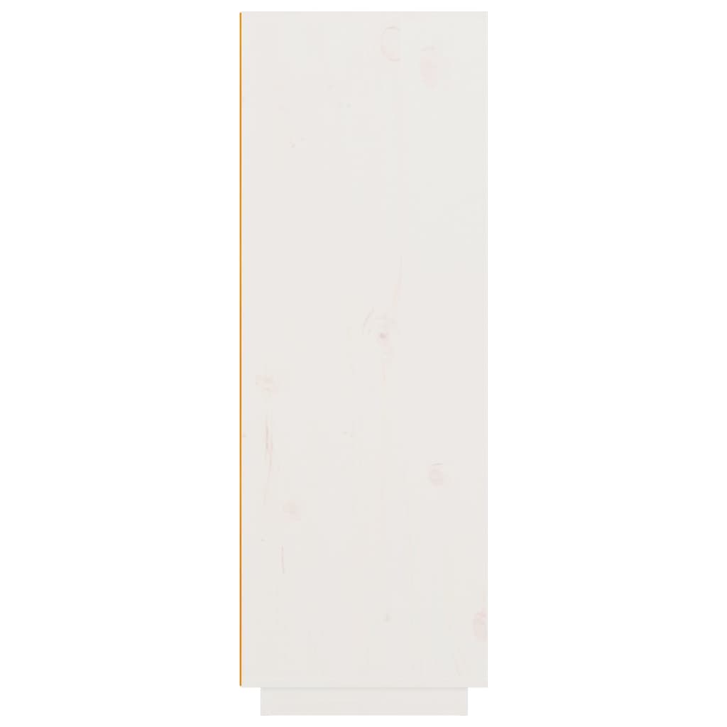 vidaXL Ντουλάπι Ψηλό Λευκό 89x40x116,5 εκ. από Μασίφ Ξύλο Πεύκου