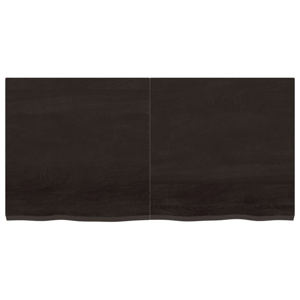 vidaXL Ράφι Τοίχου Σκούρο Καφέ 120x60x(2-4) εκ. Επεξ. Μασίφ Ξύλο Δρυός