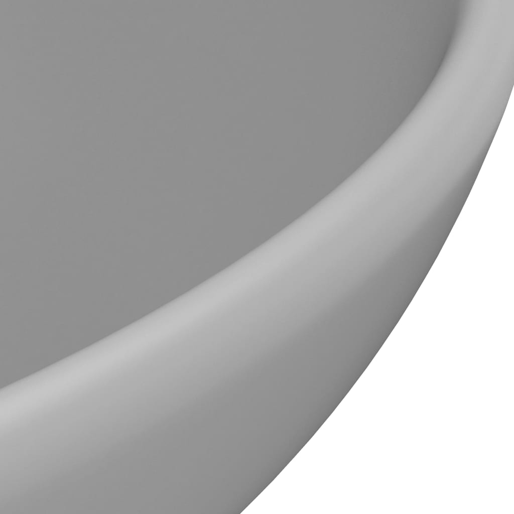 vidaXL Νιπτήρας Πολυτελής Στρογγυλός Αν. Γκρι Ματ 32,5x14 εκ Κεραμικός