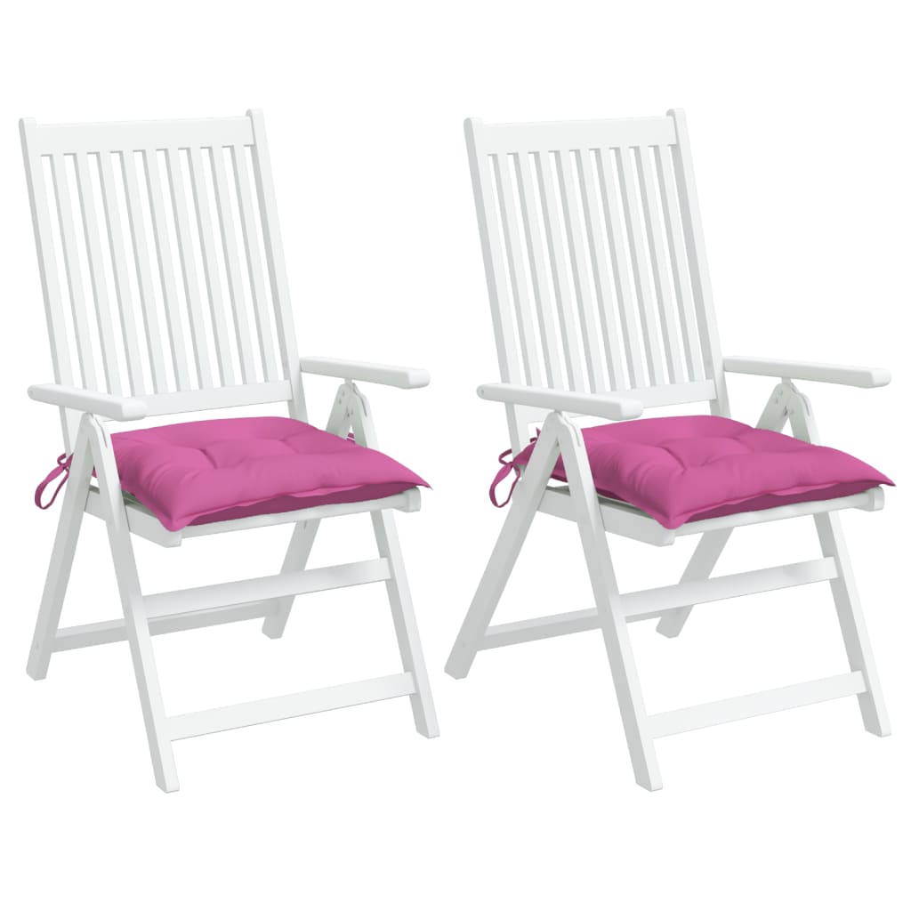 vidaXL Μαξιλάρια Καρέκλας 2 τεμ. Ροζ 40 x 40 x 7 εκ. Υφασμάτινα