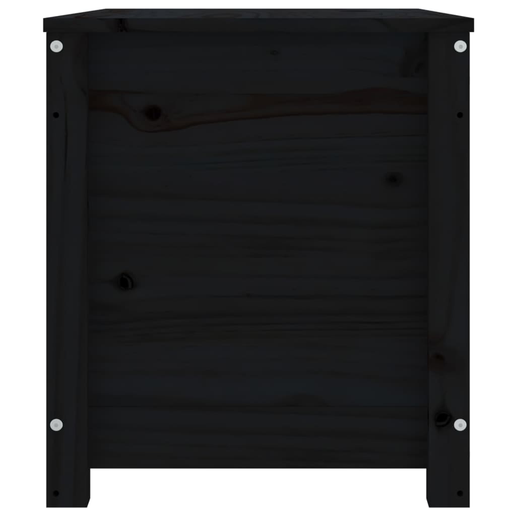 vidaXL Κουτί Αποθήκευσης Μαύρο 80x40x45,5 εκ από Μασίφ Ξύλο Πεύκου
